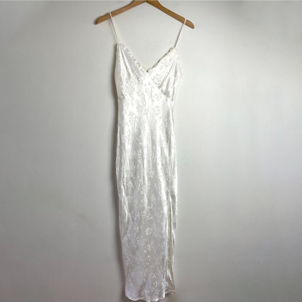 Astr White Satin Slip Maxi Dress